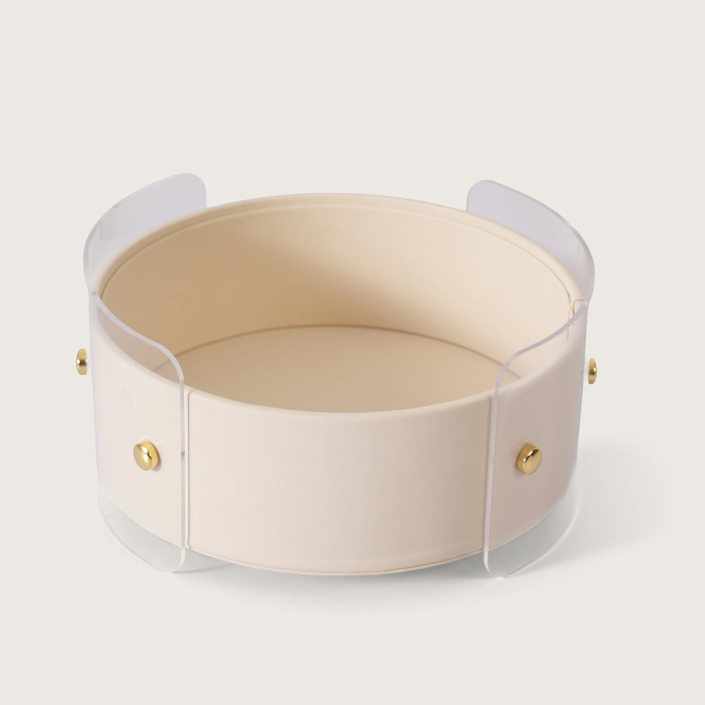 Luxury Round Organiser Storage Box With Lid White