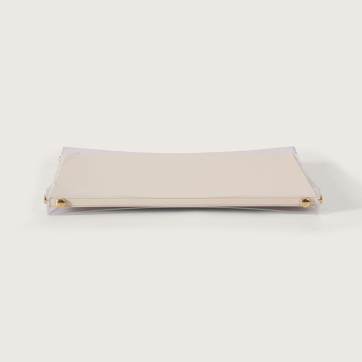 Premium White & Gold Serving Leather Tray - Large
