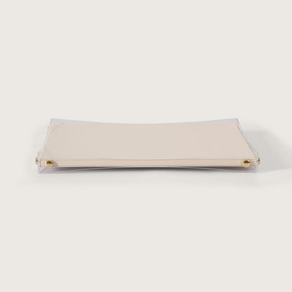 Premium White & Gold Serving Leather Tray - Medium