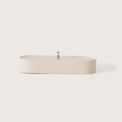 Luxe Leather Multicompartment Organiser Box White