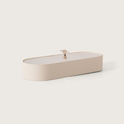 Luxe Leather Multicompartment Organiser Box White