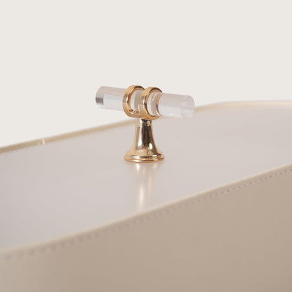 Luxe Leather Multicompartment Organiser Box White