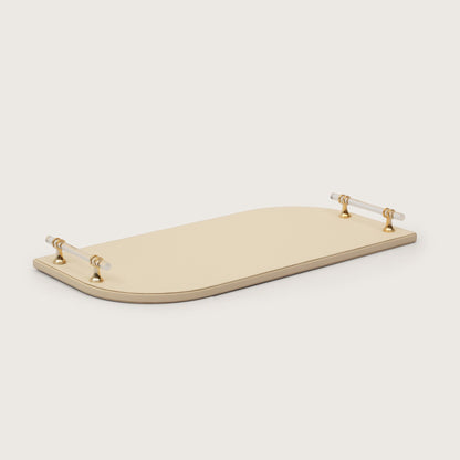 Golden Hour Archway Accent Tray with Clear Handles - Large
