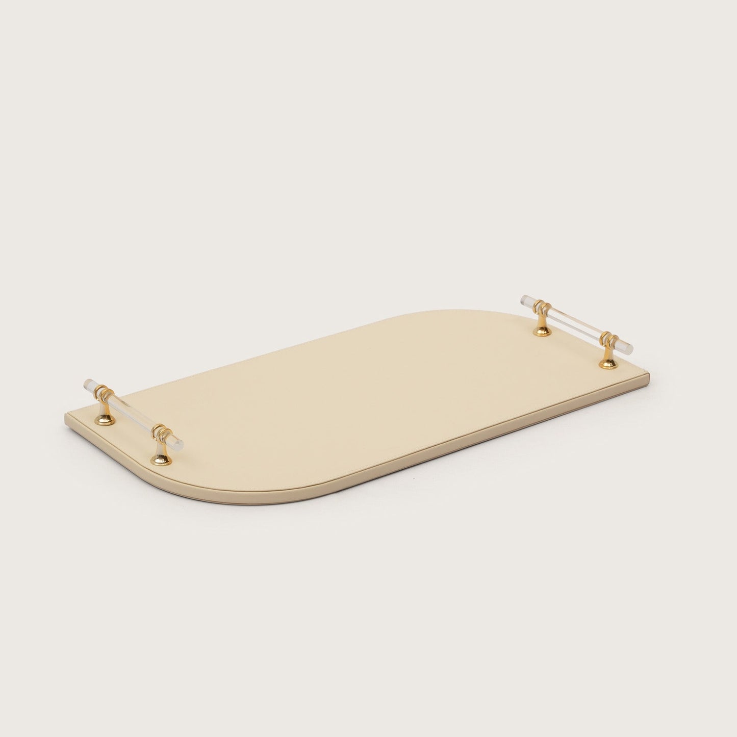 Golden Hour Archway Accent Tray with Clear Handles - Large