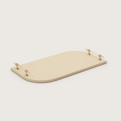 Golden Hour Archway Accent Tray with Clear Handles - Large