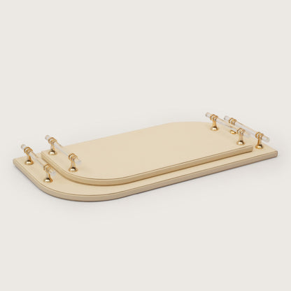 Golden Hour Archway Accent Tray with Clear Handles - Large