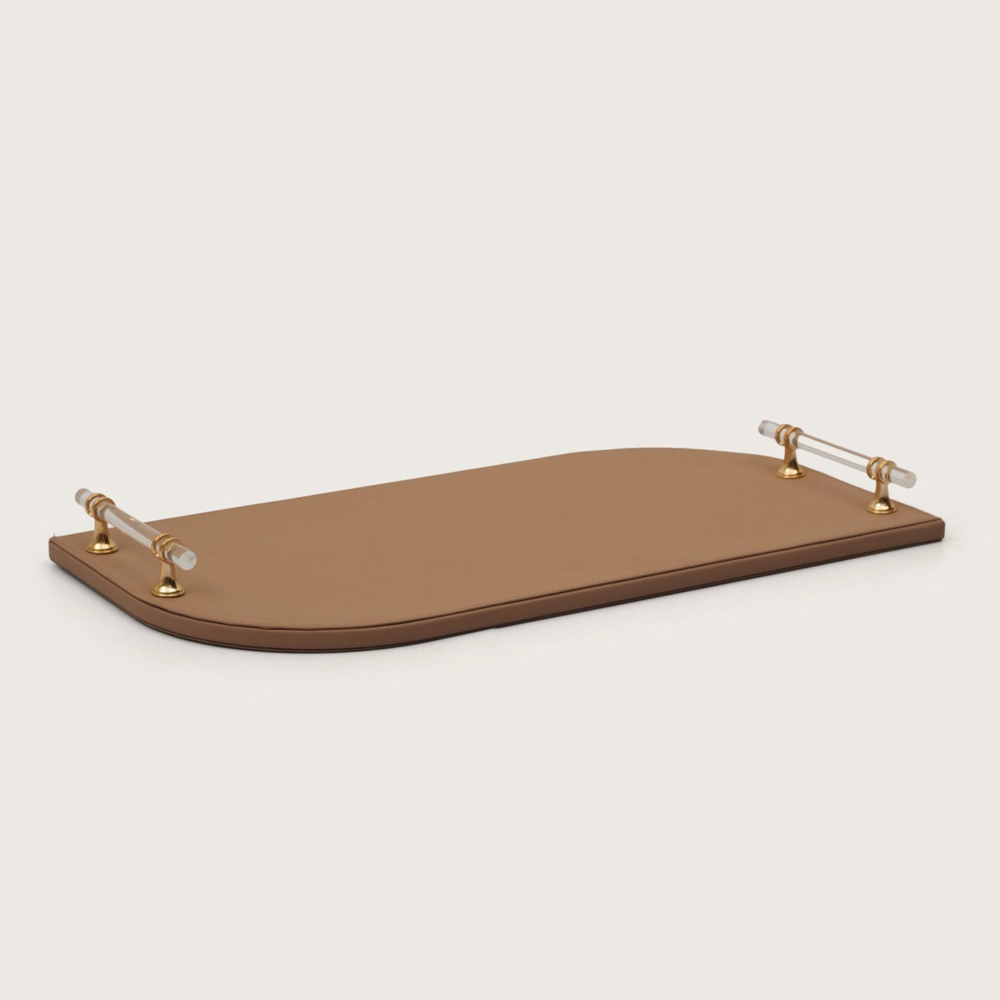 Golden Hour Archway Accent Tray with Clear Handles - Large