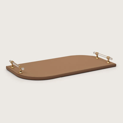 Golden Hour Archway Accent Tray with Clear Handles - Large