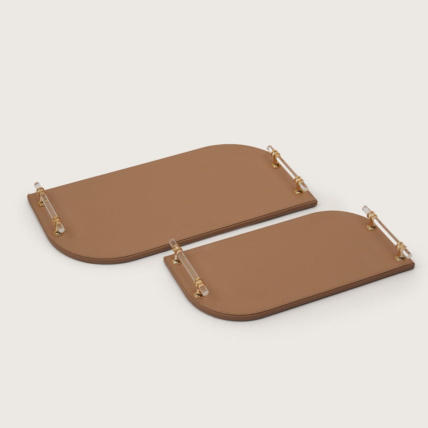Golden Hour Archway Accent Tray with Clear Handles - Large