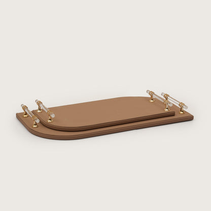 Golden Hour Archway Accent Tray with Clear Handles - Large