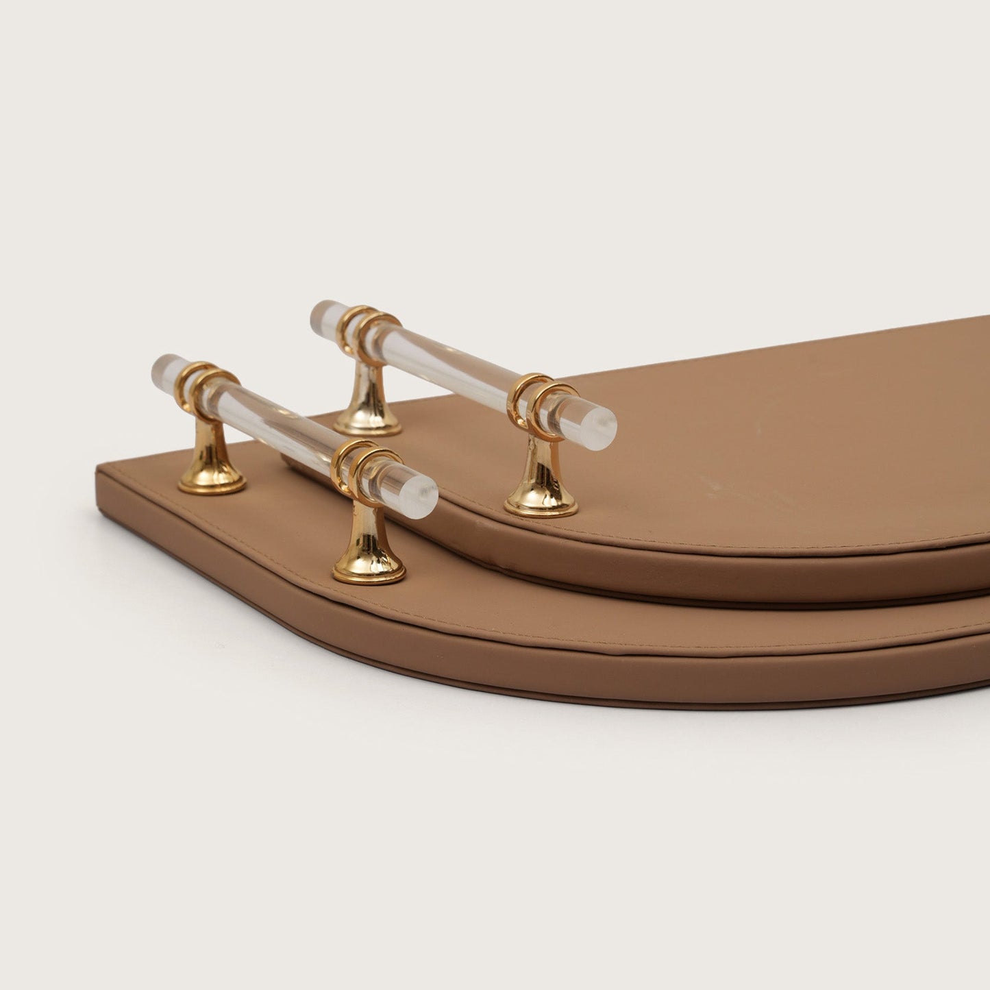 Golden Hour Archway Accent Tray with Clear Handles - Large